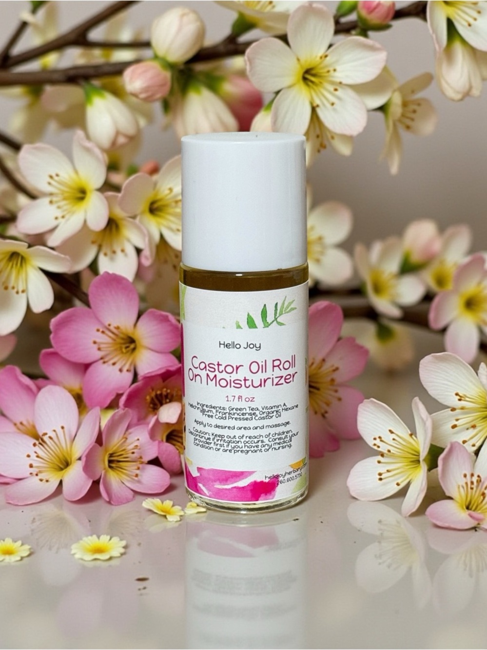 Castor Oil Roll-On Moisturizer — Pink